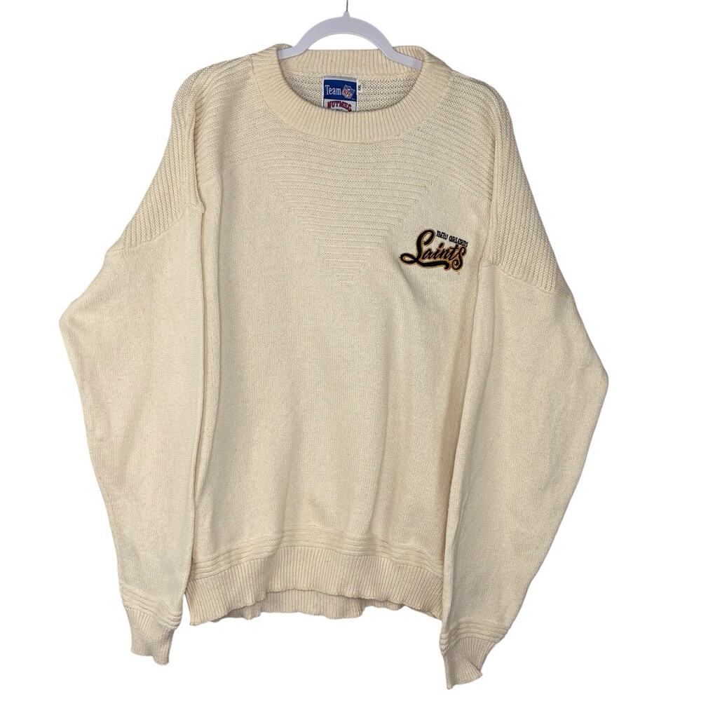 Vintage 80’s 90's Nutmeg Mills NFL New Orleans Saints Sweater Cotton Size XXL